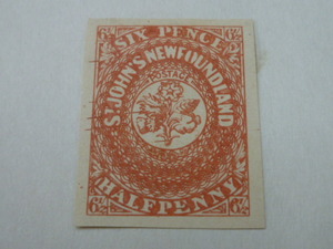 ＜参考品＞　20LH　S　NEWFONNDLAND(カナダ) 切手　1857-62年　SC#7　6 1/2P　未使用OH　※説明欄必読