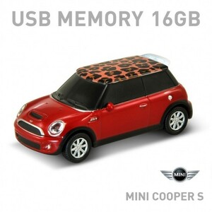 Mini Cooper S ミニクーパー　Safari サファリレッド（レオパード） 16GB USBメモリー650343
