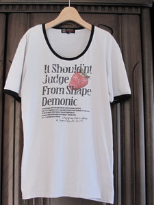 MICHEL KLEIN ミッシェルクラン 半袖Tシャツ　46　Ｔシャツ　PARIS　文字　ロゴ　ストロベリー