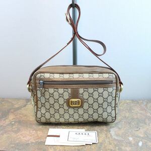 OLD GUCCI PLUS GG PATTERNED SHOULDER BAG MADE IN ITALY/オールドグッチプラスGG柄ショルダーバッグ
