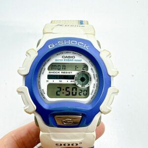 A2405-2-38 １円スタート クオーツ　稼働品　CASIO　カシオ　G-SHOCK　ジーショック　メンズ腕時計　ホワイトブルー　DW-004