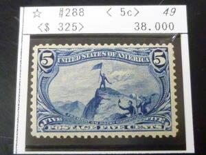 23　A　№30　米国切手　1898年　SC#288　トランス・ミシシッピ博覧会　5c　未使用NH・VF　【SC評価 $325】　