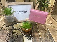 【姫路レザー】財布　ピンク　カード入れ　三つ折り財布　革　本革　カスタマイズOK商品