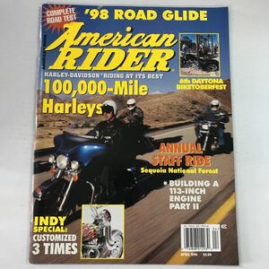 【中古本】ヴィンテージ American RIDER アメリカンライダー APRIL 1998 HARLEY-DAVIDSON ハーレーダビッドソン 洋書