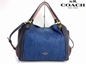 送料無料★ コーチ COACH デニム 2Way ショルダーバッグ トート バッグ ハンドバッグ