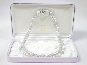 アコヤ真珠 セミロング ネックレス 6.5～7.0㎜ セミロング ネックレス 6.5～7.0㎜ ジゼンブルー系色