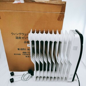 【動作品】はぴねすくらぶ ウィングウェーブ オイルヒーター 55712 油入式 温度センサー コントロール ヒーター 暖房器具 空調 冷暖房