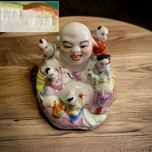 中国 中国人形 陶器 陶磁器 人型 大人 子供 置物 高さ約17cm