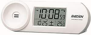 セイコークロック 置き時計 目覚まし時計 電波 デジタル 大音量 PYXIS ピクシス RAIDEN 白 本体サイズ:9.0×12