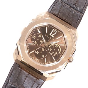 ブルガリ BVLGARI オクトフィニッシモクロノグラフGMT 103468 ブラウン 腕時計 メンズ 中古