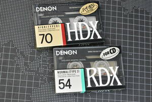 カセットテープ【 ＤＥＮＯＮ : ゛HD-X(ハイポジ)・ RD-X (ノーマル) ” 各1巻 】 合計２巻 （未使用・未開封）