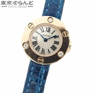 101713309 カルティエ CARTIER ラブウォッチ 3Pダイヤ 金無垢 WE800431 シルバー K18PG ダイヤモンド レザー 腕時計 レディース 電池式