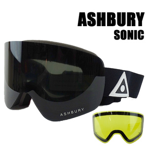 値下げしました！アシュべリー スノボ ゴーグル ASHBURY SONIC BLACK TRIANGLE DARK SMOKE SC10 SNOW GOGGLE22-23 ボーナスレンズ付き