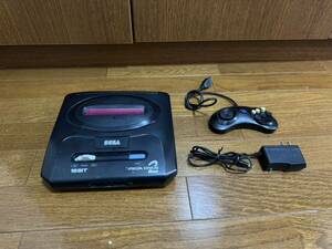 SEGA MEGA DRIVE 2 メガドライブ2 MD2 コントローラー アダプター付 HAA-2502