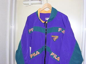 80s 90s USA製 フィラ FILA ナイロンブルゾン XL パープル vintage old ジャケット