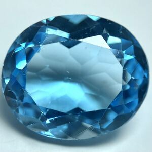 9ctUP!!☆天然ブルートパーズ9.431ct☆M 約14.0×11.8mm ルース 裸石 宝石 ジュエリー blue topaz テDC0