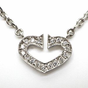 Cartier(カルティエ)保証書付き!!◆K18 天然ダイヤモンド　Cハートネックレス◆M 約5.3g 約40.0cm pearl パール diamond necklace EI8/FA1