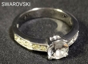 ★美品 SWAROVSKI スワロフスキー アトラクト クリスタル リング 指輪 M アクセサリー シルバー ブランド レディース アクセサリー 女性用 