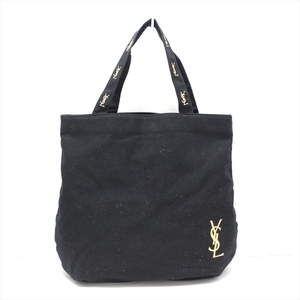 イヴサンローランパフューム YvesSaintLaurent PARFUMS トートバッグ - キャンバス 黒 刺繍 バッグ