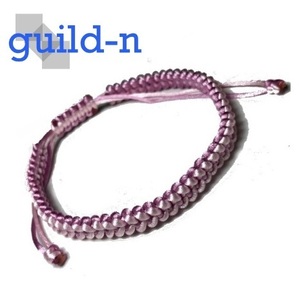 guild-n ★ 濃淡 ピンク ファング サテン 組紐 ミサンガ アンクレット ブレスレット 腕足用 メンズ レディース 両用
