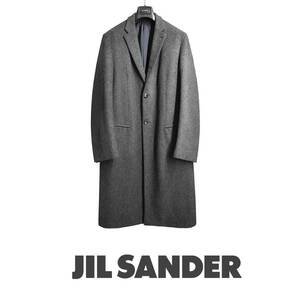 JIL SANDER リラックスフィットデザイン チャコールグレー Mサイズ ヴァージンウール ジルサンダー チェスターコート48サイズ