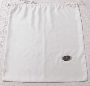 フェンディ「FENDI」バッグ保存袋 セレリアプレート付き(3761) 正規品 付属品 布袋 巾着袋 布製 ナイロン生地 ホワイト49×50cm 大きめ