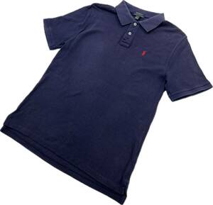 POLO RALPH LAUREN ☆ 半袖 ポロシャツ ネイビー タイトフィット XL スタイリッシュ アメカジ 大人カジュアル ポロラルフローレン■S3095