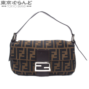 101710251 フェンディ FENDI マンマバケット ブラウン シルバー金具 キャンバス レザー ショルダーバッグ レディース ズッカ柄