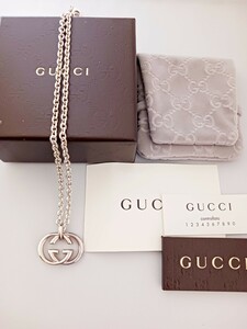 【美品】グッチ　シルバーネックレス インターロッキング　GUCCI