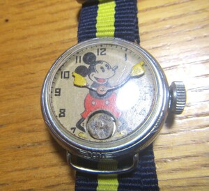 最後の1本1930年代 Ingersoll Mickey Mouse Watch インガソル ミッキーマウス　ワイヤーラグ　機械式手巻き スモール秒針 精度抜群稼働
