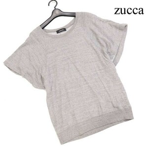 zucca ズッカ 春夏 リネン混♪ ゆったり 半袖 スウェット トレーナー カットソー Sz.M　レディース グレー 日本製　D3T00640_4#D