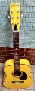 レア TVジョッキーテレビ番組モデル アコースティックギター 黄色 専用 高級ハードケース ショルダーハードケースタイプ(ベルトなし) 付き