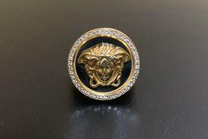 ジャンニ ヴェルサーチ 18k メデューサ メダリオン ダイヤ リング 750 2pac GIANNI VERSACE ベルサーチ ２パック versace