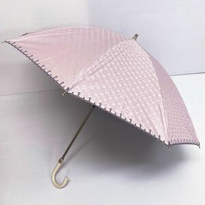 新品52068　ゲラルディーニ GHERARDINI＊ピンクシャドーロゴプリント 1級遮光晴雨兼用日傘雨傘　軽量　UV加工遮蔽遮熱　耐風