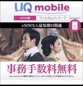 【eSIM版】 UQ mobile UQモバイル　ウェルカムパッケージ