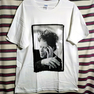 トムウェイツ（Tom Waits) ビッグプリントバンドTシャツn【Lサイズ】★送料無料/新品 80