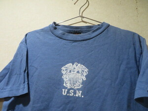  USN　USA製 ALPHA アルファ 半袖Tシャツ　アメリカ米国製古着