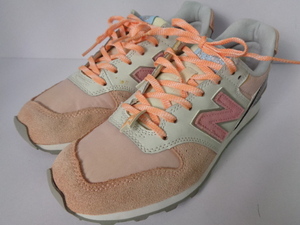 8◆new balance 996 ランニングシューズ◆ニューバランス US:7 24cm レディース オレンジ×グレー×ピンク WR996EN スニーカー シューズ6A