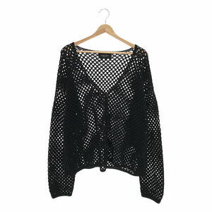 【美品】 UNUSED / アンユーズド | 2023SS | Crochet cardigan HANDKNIT / US2330 かぎ針編み ニット カーディガン | 3 | black