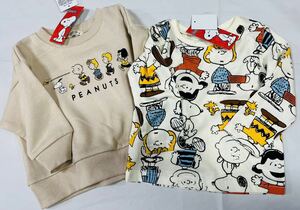 福袋3F2433*激安sale!!新品 こども服　長袖トレーナー+長袖Tシャツsize80　2枚★PEANUTS.スヌーピー