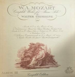 輸入LP盤 ワルター・ギーゼキング　Mozart Pianoソナタ2&8番～12の変奏曲 K179