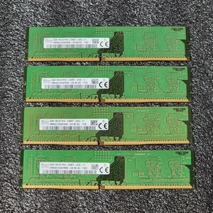 SK HYNIX DDR4-2400MHz 16GB (4GB×4枚キット) HMA851U6AFR6N-UH 動作確認済み デスクトップ用 PCメモリ 