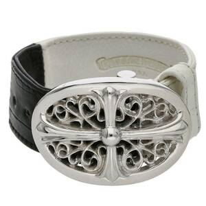 クロムハーツ Chrome Hearts クラシックオーバル クロコレザーブレスレット 中古 SJ02