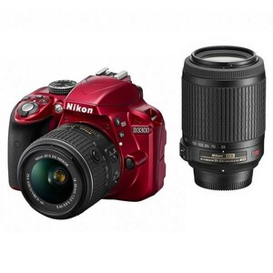 中古 １年保証 美品 Nikon D3300 18-55mm 55-200mm VR ダブルズームキット レッド