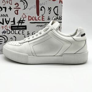 1円 【極美品】 DOLCE&GABBANA ドルチェアンドガッバーナ 【王者の風格】 メンズ スニーカー ローカット シューズ 靴 ロゴ ホワイト 白