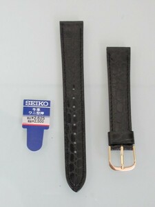 SEIKO セイコー 牛革 ワニ型押 黒 ブラック 16mm DE71 ②