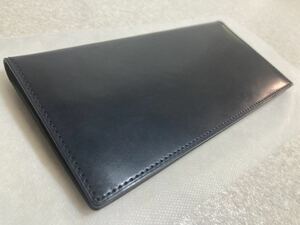 新品　ＦＵＪＩＴＡＫＡフジタカ(日)　ホーウィン社シェルコードバン　ロングウォレット/長財布　限定品日本製　ネイビー　定価８．６万円