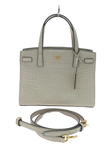 TORY BURCH◆WALKER EMBOSSED SMALLSATCHEL/ショルダーバッグ/レザー/CRM/74603