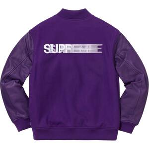 Sサイズ 18AW supreme motion logo varsity jacket purple 紫 シュプリーム モーションロゴ スタジャン バーシティ ジャケット 18fw 2018