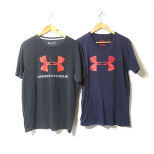 【送料無料】アンダーアーマーTシャツ２枚セット/LGサイズ　ダークグレー　紺　スポーツ　カジュアル　UNDER ARMOUR